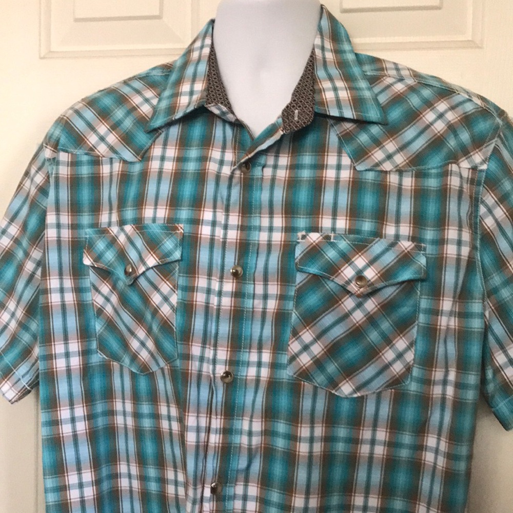 Men’s Rodeo Clothing XL plaid western shirt